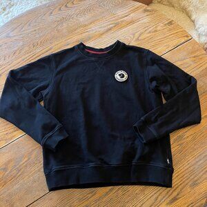 FJALL RAVEN black cotton crewneck sweatshirt/Womens L (NOT a generous fit)